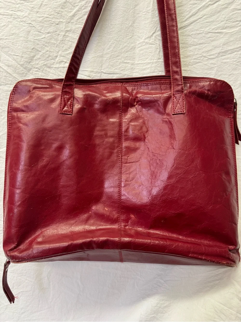 latico Red Leather Laptop Tote
